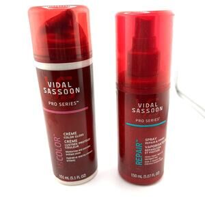 Vidal Sassoon Pro Series Creme Color Gloss & Pro Series Repair Finish Spray Set